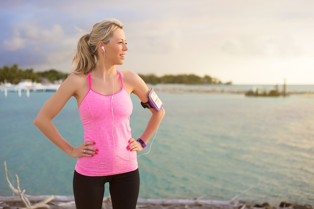 woman looking over water